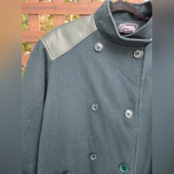 Vintage Leather & Wool Overcoat - Picture 2 of 15